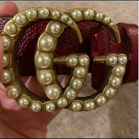 Authentic Red Leather GG Gucci Belt - Picture 3 of 5